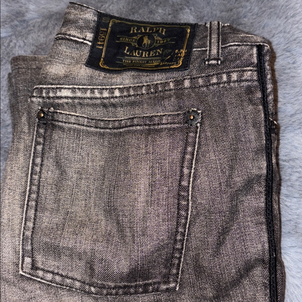 Ralph Lauren jeans 1967 with black embroidered and beaded details SZ 28 VTG